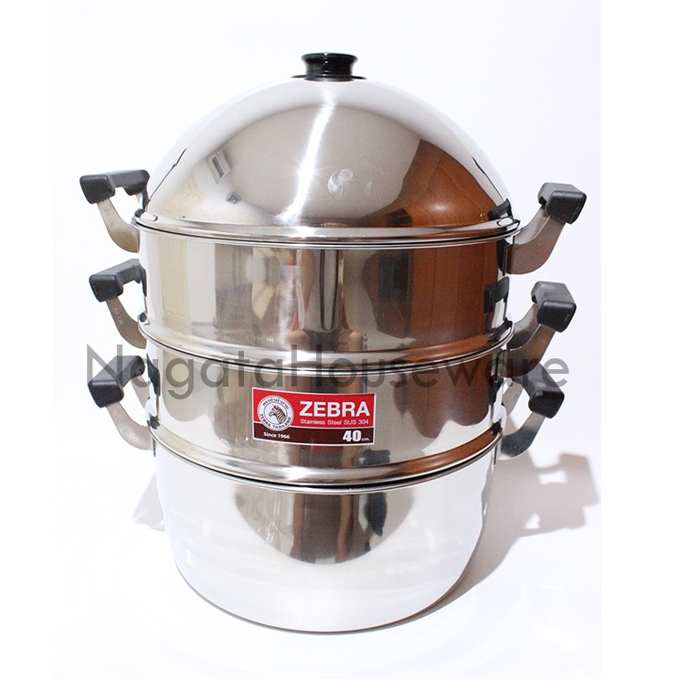 Panci Kukus 3 Susun Stainless / Dandang Kukus / Panci Kukus Tebal Stenles / Kukusan Bakpao Stenlis /