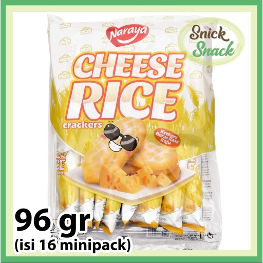 

Naraya Cheese Rice Crackers 96 gr Keripik Krekers Beras Keju Asin Manis