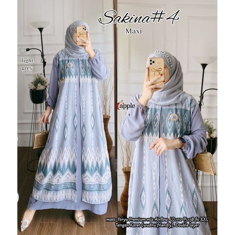 Baju Wanita Sakina #4, #5 Maxi Original By Apple Dress Motif Batik Mewah