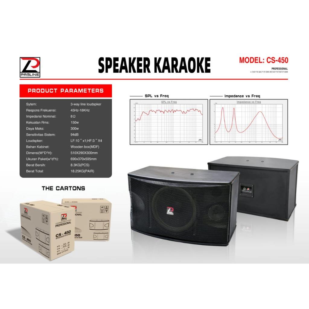 SPEAKER KAROKE /SPEAKER PASLINE CS -450/ 2x3 "tweeter+10"bass