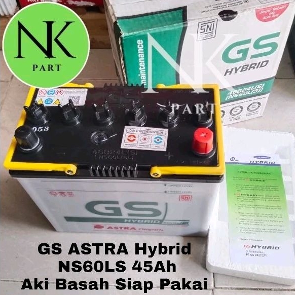Aki Mobil GS Astra Hybrid NS60LS 45Ah Hyundai Accent Verna Cakra