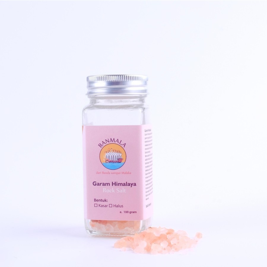 

Banmala Garam Gunung Himalaya Rock Pink Salt Botol Kaca Shaker 100gr