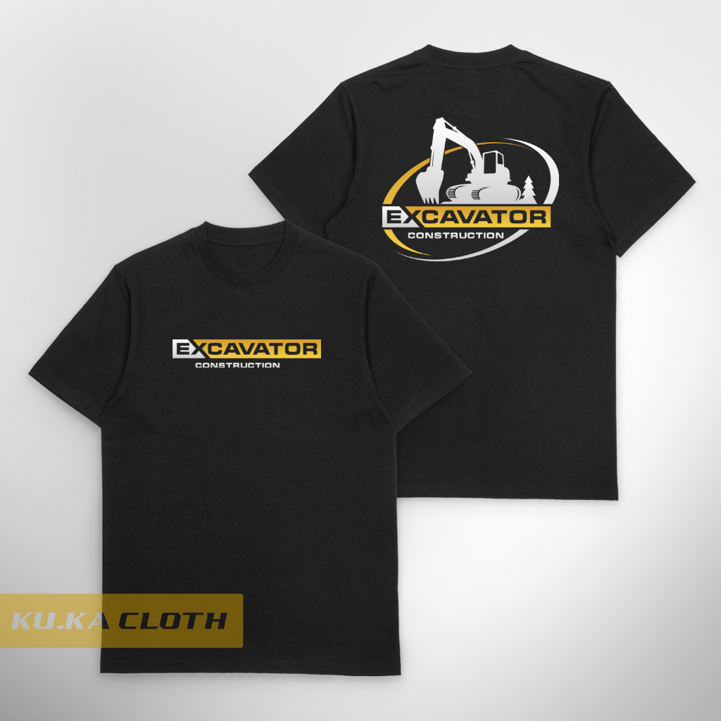 Baju Kaos Distro Pria Excavator Construction Logo