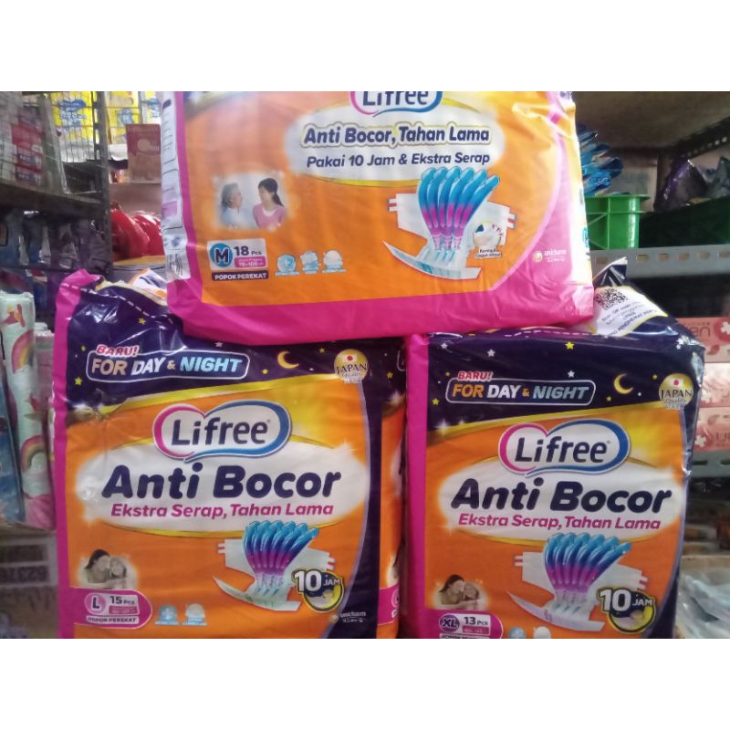 lifree popok dewasa M18 L15 XL13 popok perekat