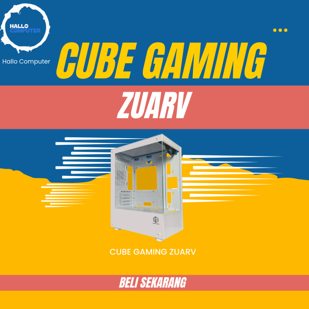 Casing PC CUBE GAMING ZUARV WHITE - mATX Gaming Case - Tempered Glass