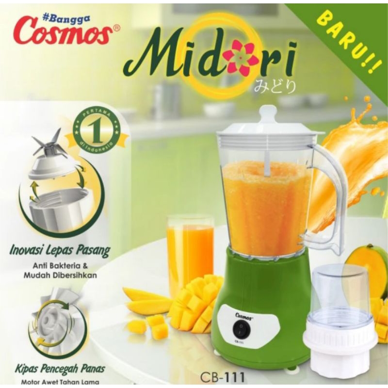 COSMOS BLENDER CB 111 - BLENDER COSMOS 1 LITER PLASTIK - BLENDER MURAH COSMOS - BLENDER BUAH COSMOS