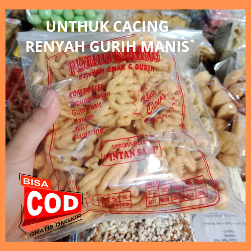 

Kue Unthuk Cacing - Kue Turing - Unthuk Yuyu - Kue Unthuk Cacing Thuring Putu Kering Oleh-oleh Cemilan Jadul Legendaris Khas Cilacap Kebumen 200gr