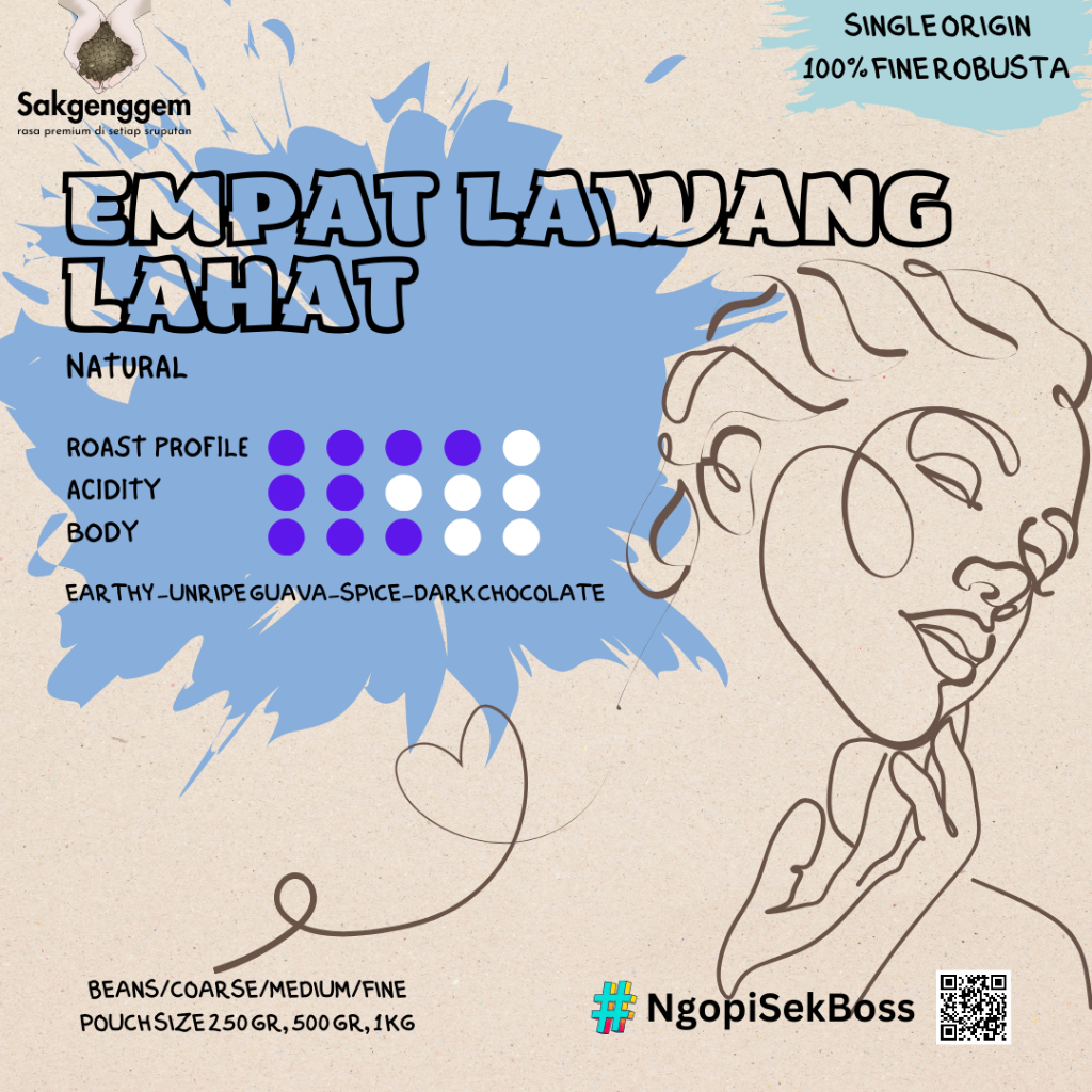 

Biji Kopi Bubuk Single Origin Coffee Robusta Empat Lawang Natural