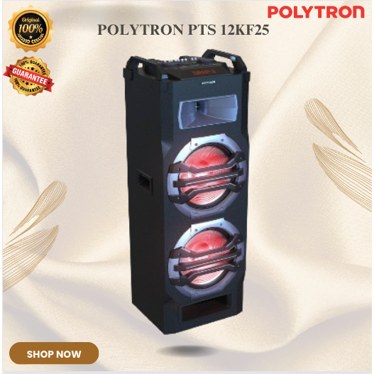 POLYTRON SPEAKER PORTABLE PTS 12KF25 SPEAKER KARAOKE 12"/PTS12KF25 12K25/GARANSI RESMI/ORIGINAL
