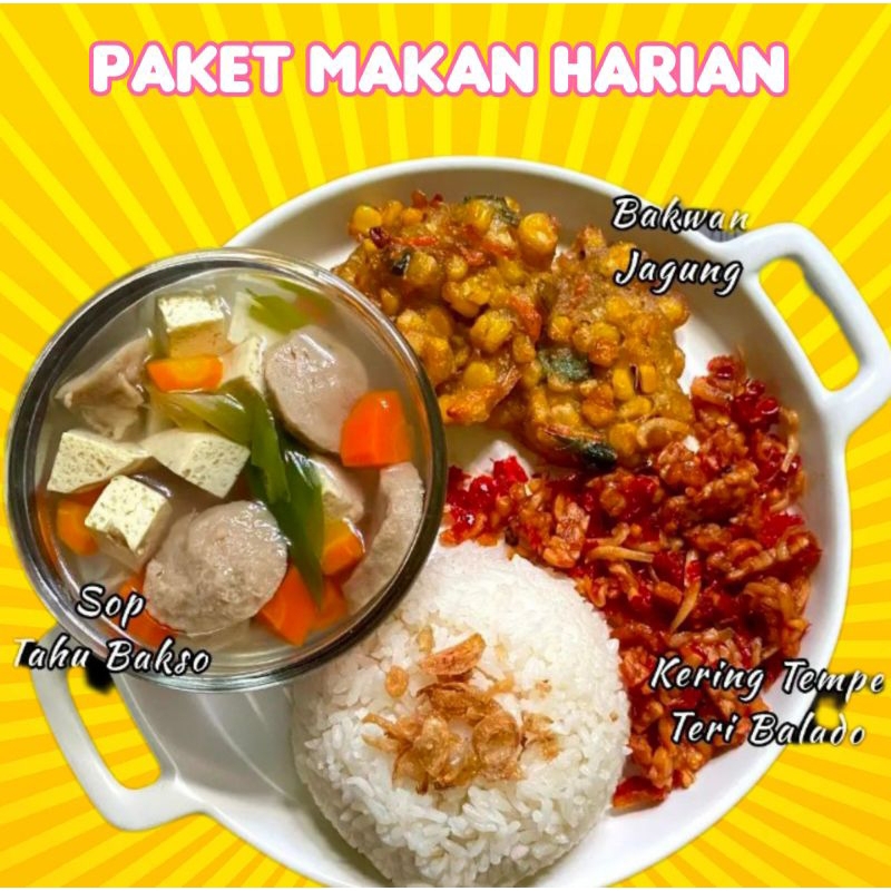 

paket menu nasi kotak paket catering paket siap makan homemade halal menu masakan