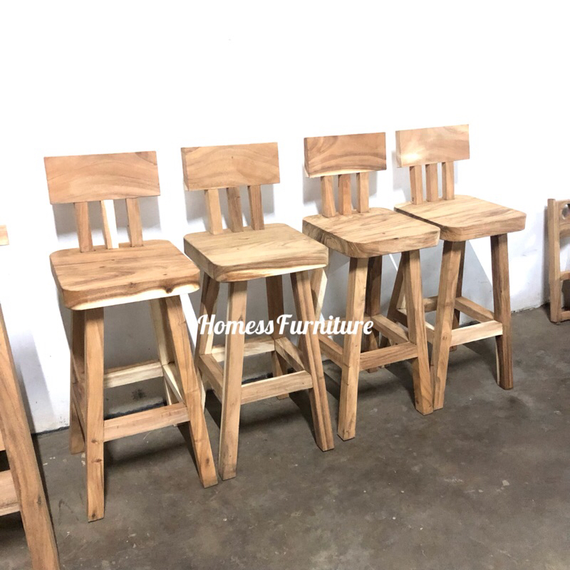 Kursi Bar Kayu Trembesi “READY STOCK”
