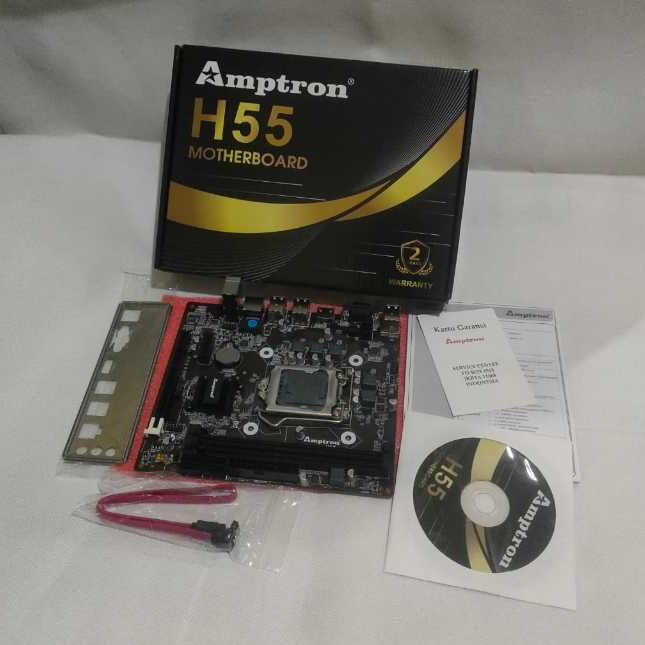 Motherboard Amptron H55 LGA 1156 VGA-HDMI Resmi Murah