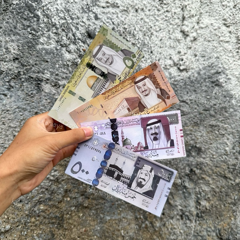 Replika Uang Mainan Arab Real Untuk Bahan Kerajinan Mahar Pernikahan Bermain Peran