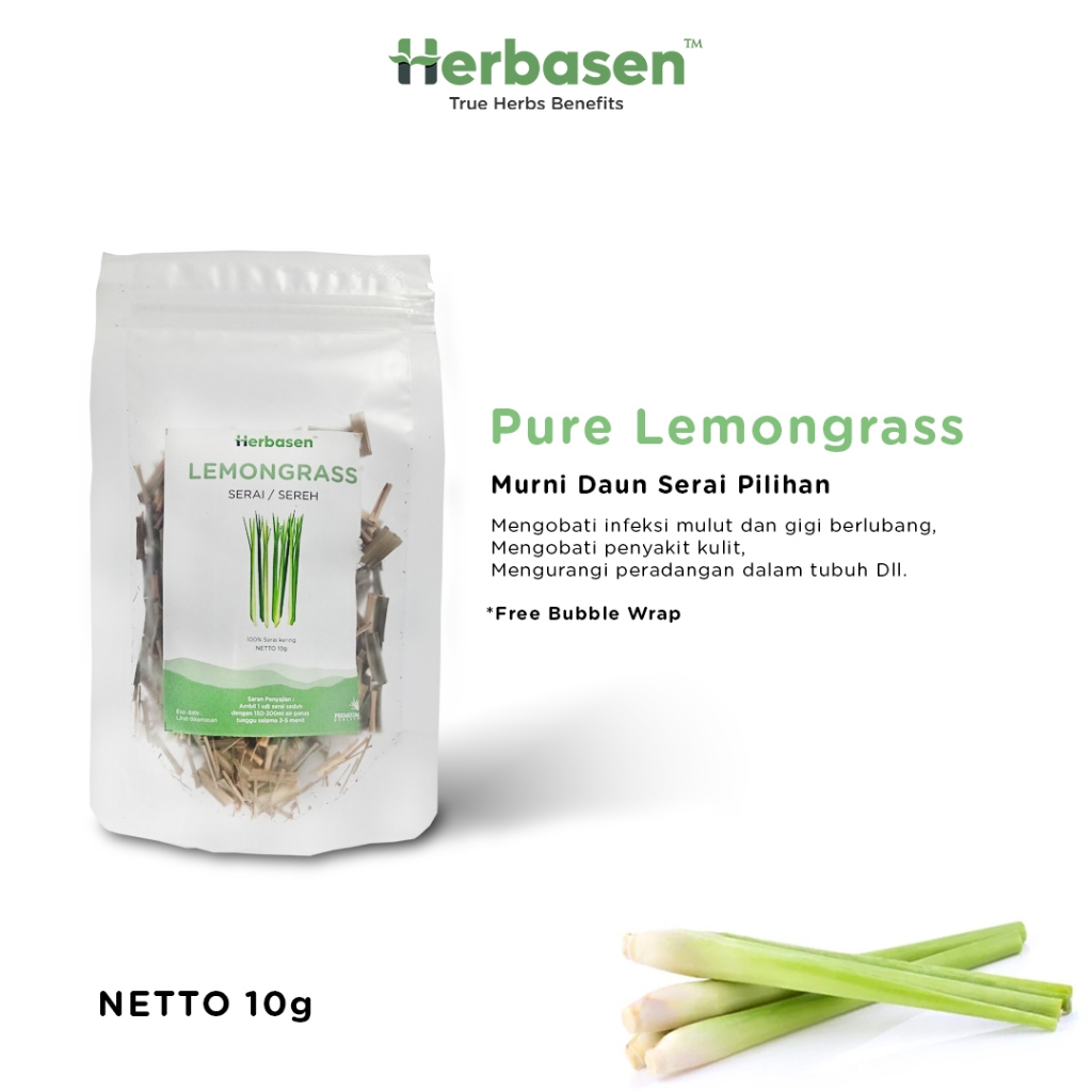 

Teh Daun Serai / Sereh Kering Lemongrass Tea Organik - Herbasen