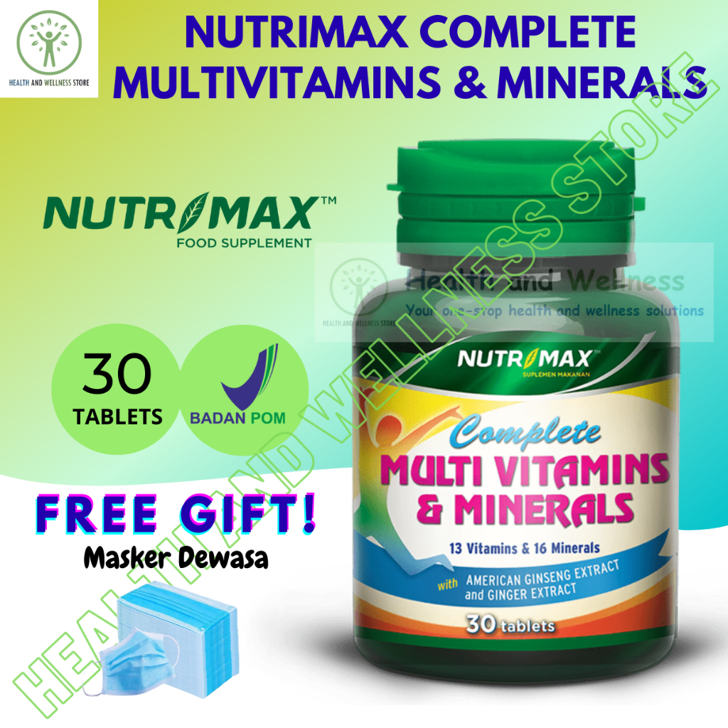 NUTRIMAX COMPLETE MULTIVITAMINS MINERALS 30 60 TABLET MULTIVITAMIN & MINERAL IMUN MULTI VITAMIN