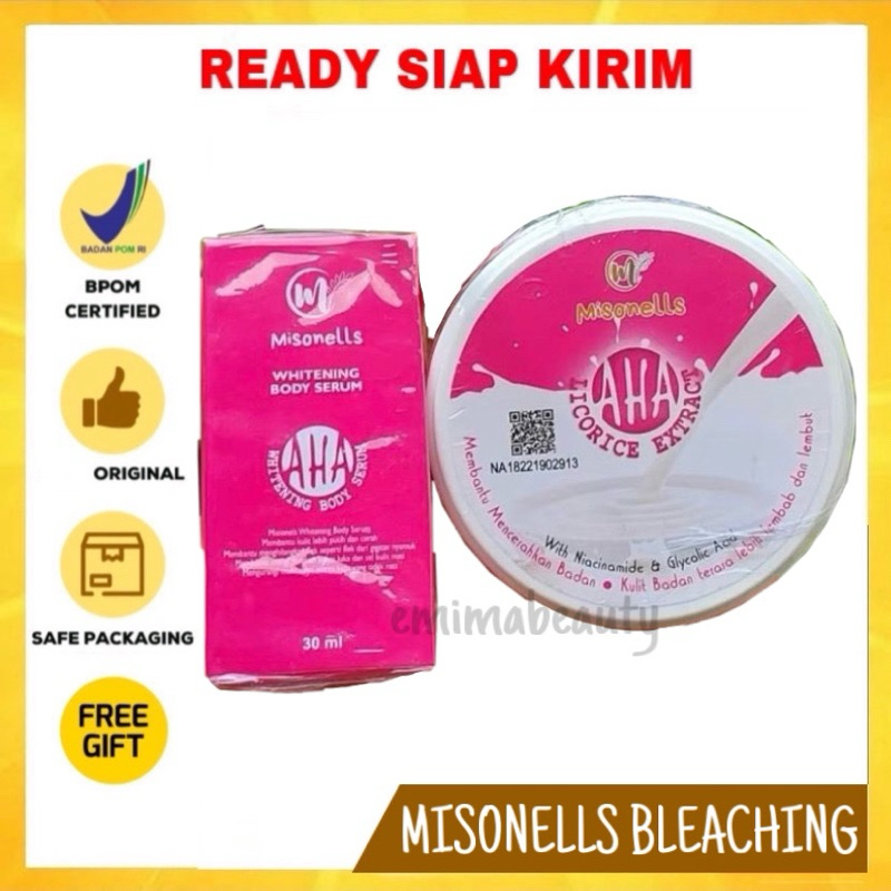 BLEACHING BADAN MISONELLS ORIGINAL - AHA MISONELLS - Bleaching Pemutih Badan BPOM Misonels