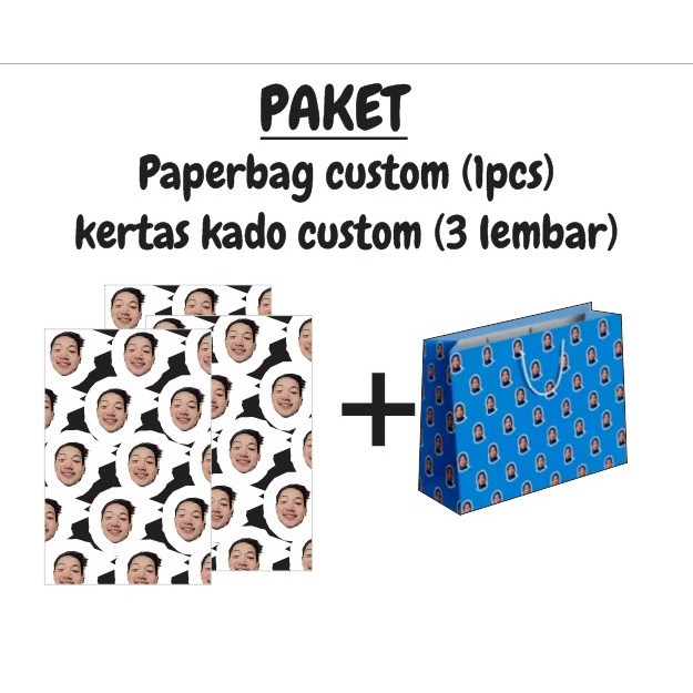 

Peket PAPERBAG CUSTOM+KETRTAS KADO CUSTOM foto sendiri/kertas tebal/totebag totebag