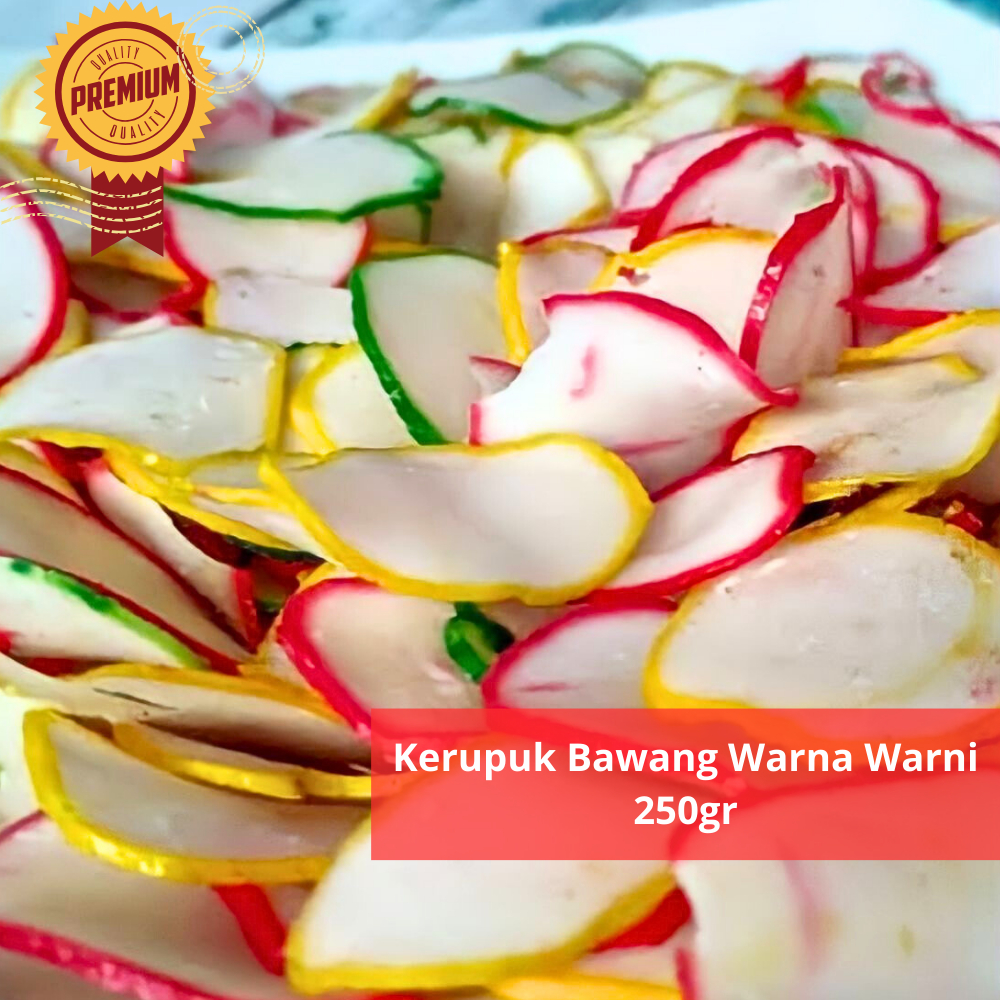 

Kerupuk Bawang Bibir Warna Warni 250gr - Dewi Sri Mart