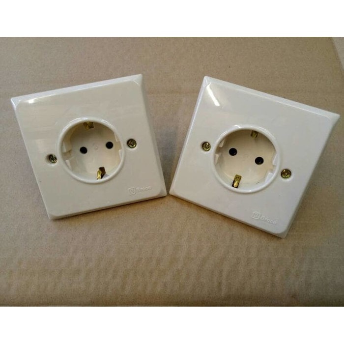 BROCO ALLEGRA StopKontak Putih Cream Broco Stop Kontak Classic