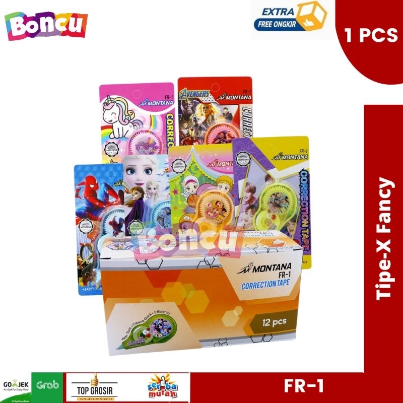 

Montana MONTANA Correction Tape / Pita Koreksi / Stipo Kertas / Tipe X Kertas Murah / FR-1 alat tulis murah [ 1 PCS ]
