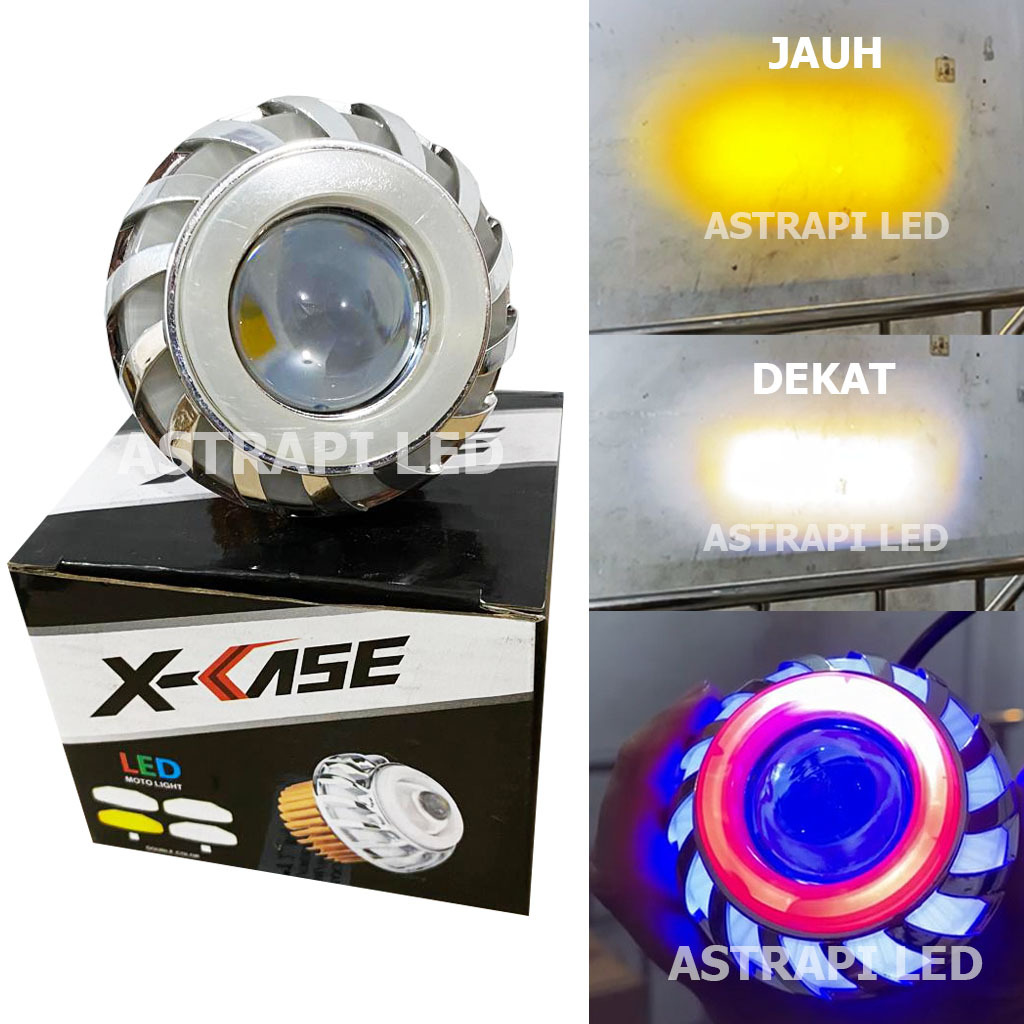 LAMPU UTAMA PROJIE LED PROJIE PUTIH KUNING XCASE LAMPU MOTOR