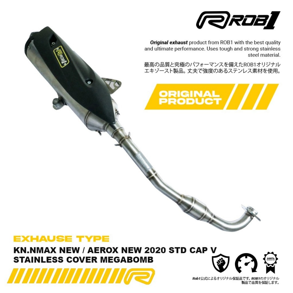 ROB1 Knalpot ROB1 Racing NMAX NEW/AEROX New Bore Up 180-200CC CAP V