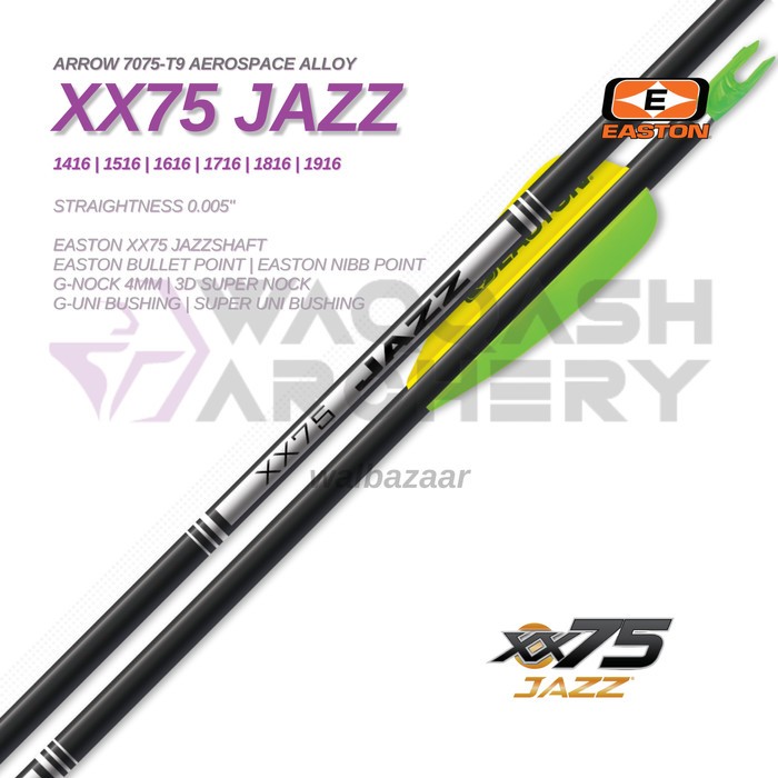EASTON XX75 JAZZ BLACK Aluminium Arrow Anak Panah Alloy (Ready)