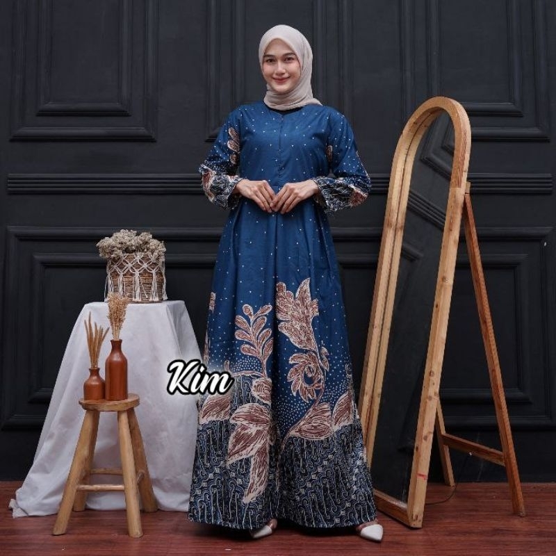 Gamis Batik (COD) MANGGAR Gamis Batik Pesta Model Terbaru 2024