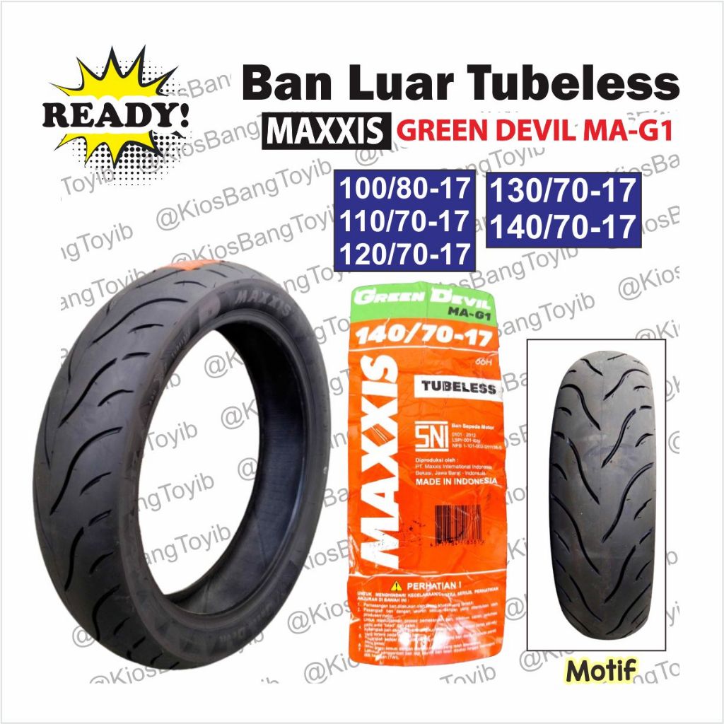 Ban MAXXIS GREEN DEVIL Tubeless 100/80-17 110/70-17 120/70-17 130/70-17 140/70-17 Ring 17 ((LIVE))