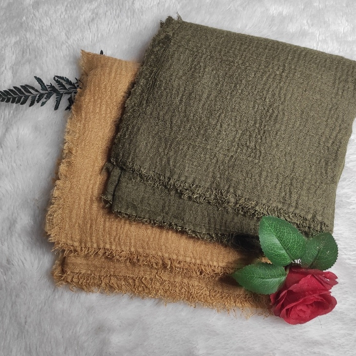 ZAARH - PASHMINA CRINKLE 200X100 JUMBO CRINKLE JUMBO FREE GIFT / PASHMINA KUSUT POLOS RAWIS PREMIUM