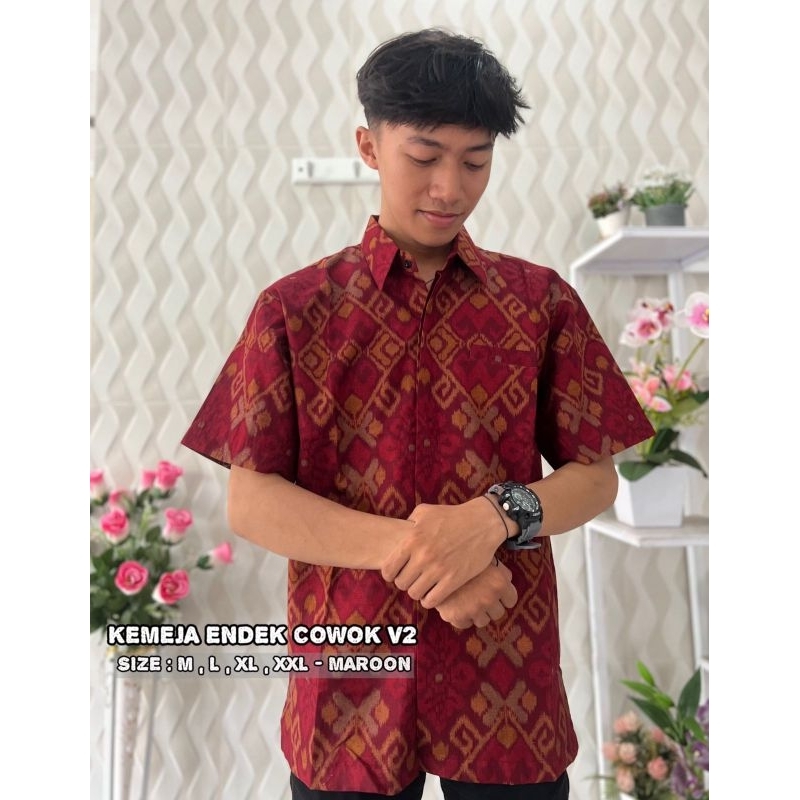Kemeja Endek print bali | Endek bali | kemeja Cowok Dewasa | atasan dewasa
