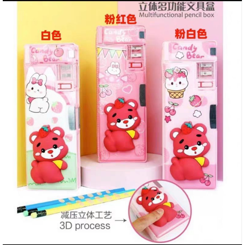 

kotak pencil squishy/tempat pensil boneka timbul/pencil case strawberry bear/tempat pencil lotso