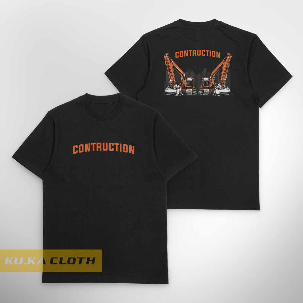 Baju Kaos Distro Pria Excavator Contruction