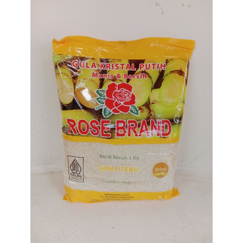 

Gula Pasir / Gula Kristal Putih Ukuran 1kg Cap Rosebrand [Gula Tebu] Berkualitas