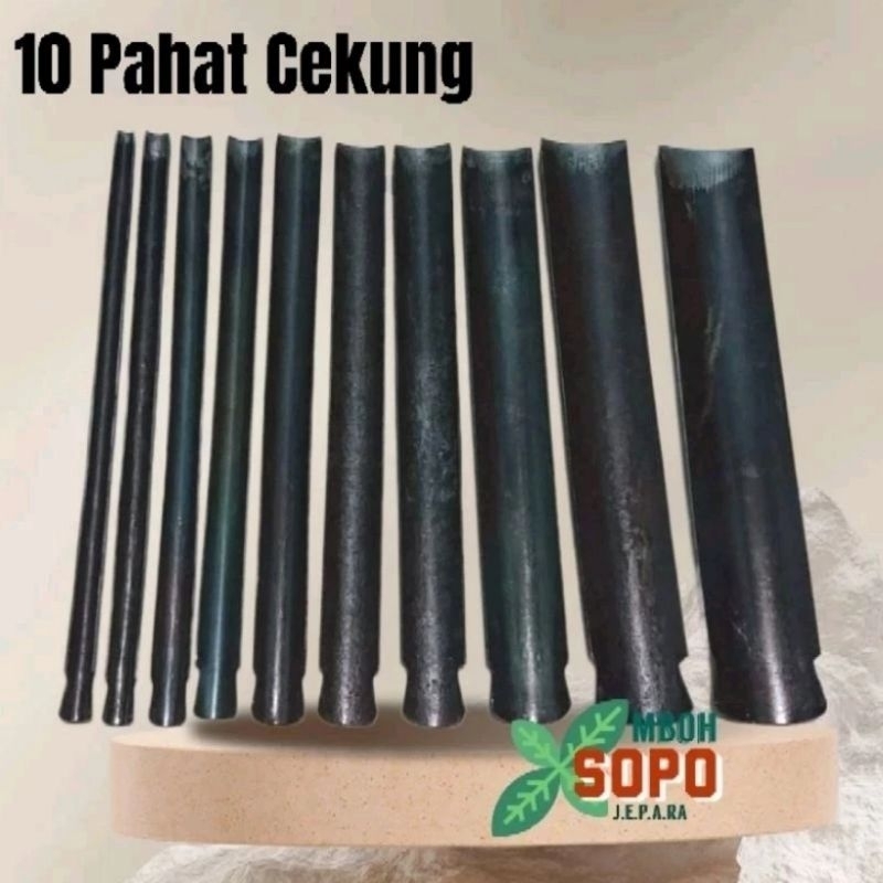 Alat Bonsai dan Kerajinan, Alat Ukir Kayu, Tatah Ukir Jepara, Pahat Bonsai, 10 Pahat Cekung/Kol,  pa