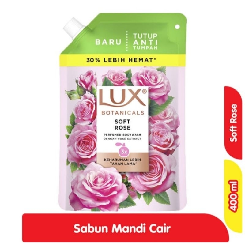 sabun lux cair 400 ml varian bontanicals soft rose
