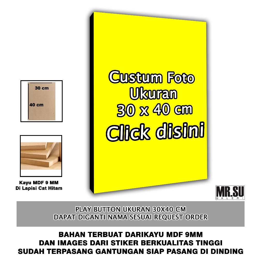 Foto MDF custom 30*40 tebal 6mm