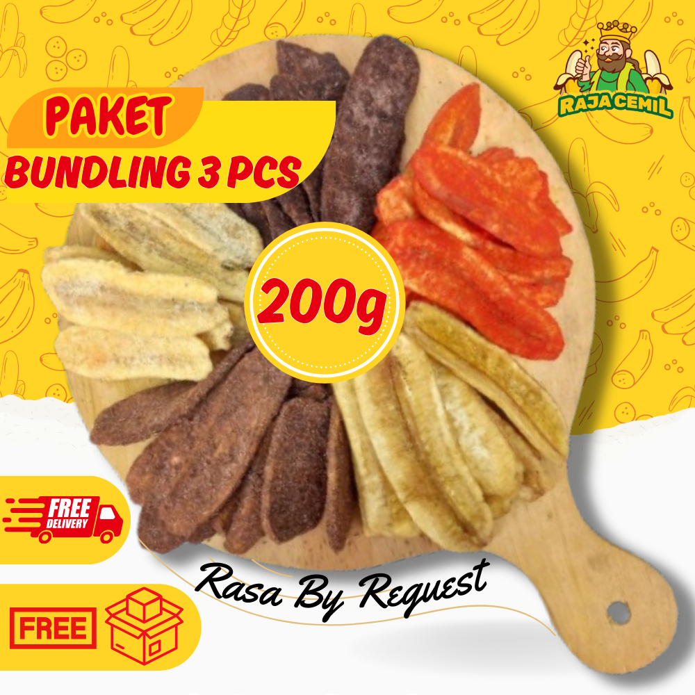 

Bundling 3 pcs Keripik Pisang Kepok Premium Rajacemil