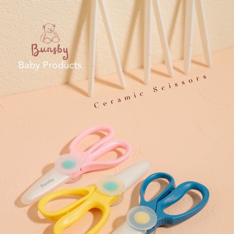 

BUNS premium ceramic scissors set jepitan FREE CASE | gunting keramik makanan anak bayi set jepitan anti karat