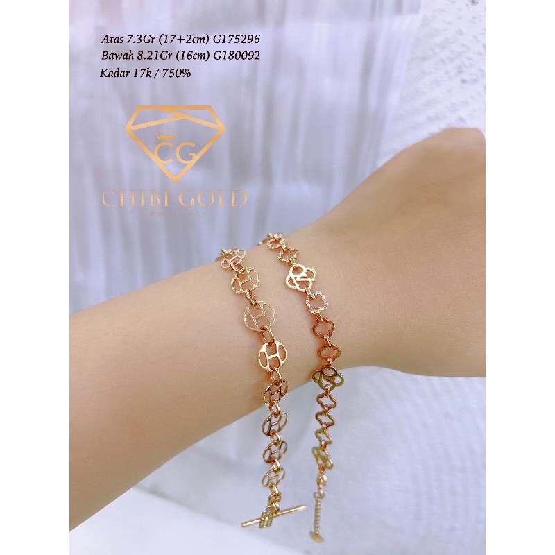 CHIBIGOLD - gelang clover dan H emas 750% ITALY G175296