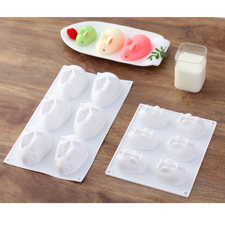 cetakan pudding silikon rabbit - cetakan coklat bunny cetakan kue