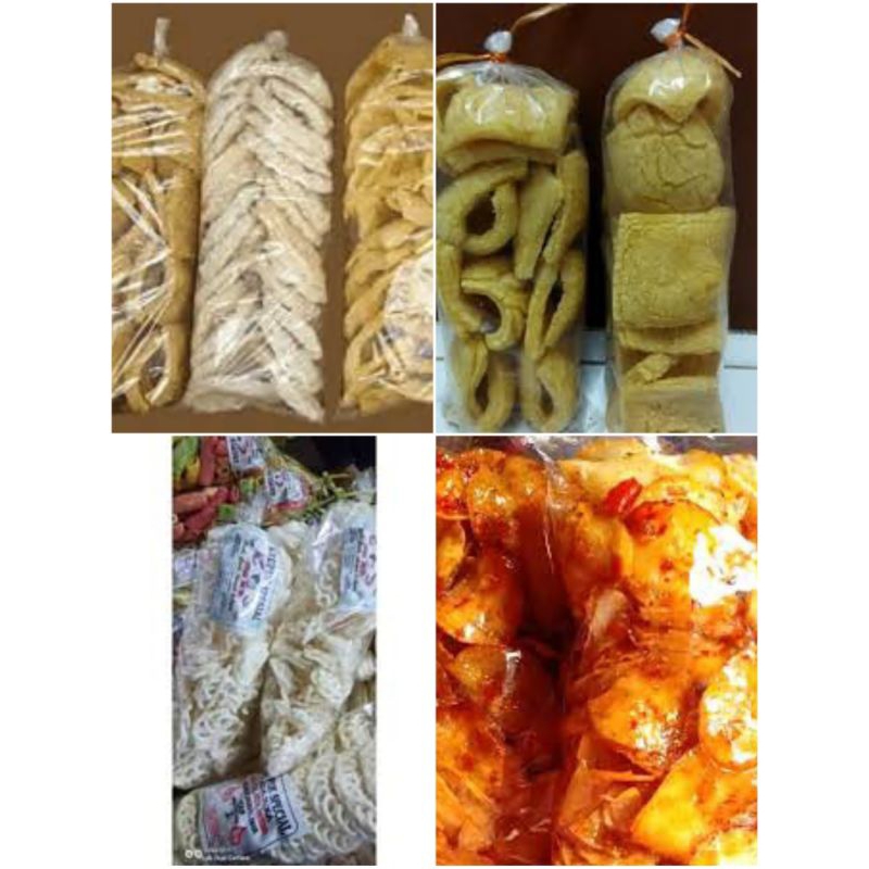 

kerupuk putih,coklat , singkong