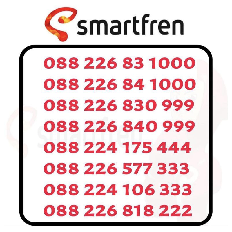 Kartu Perdana Nomor Cantik Smartfren 4G/5G Bonus kuota 3GB
