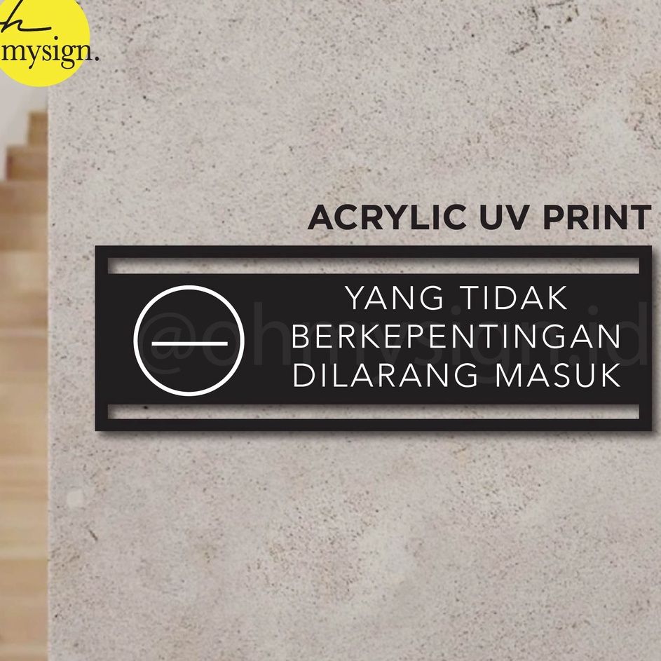 

Spesial Khusus Sign Akrilik Staff Only Laser Cut UV Print Modern Label Sign