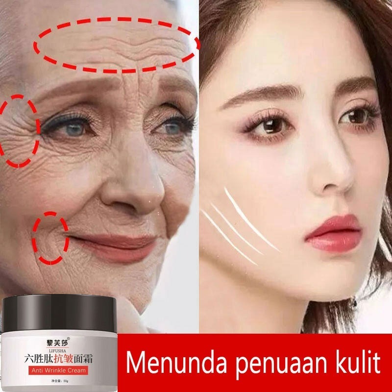Beli 1 untuk 1【Toko lokal】Krim anti kerut 50g krim wajah glowing anti kerut memudarkan garis halus m