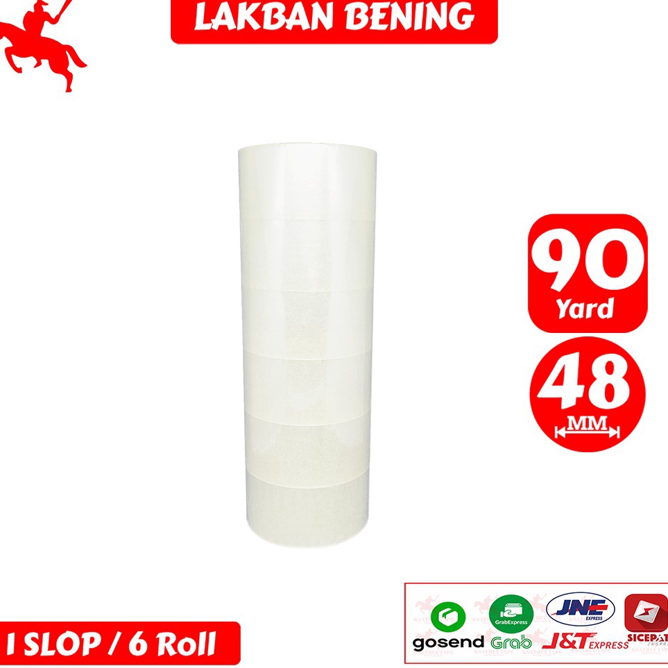 

Model Terpopuler Lakban OPP Tape Lakban Bening KSATRIA Tape 9 Yard 1 Slop