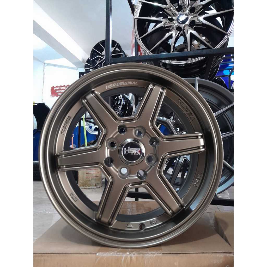 Velg HSR R15 Rata Body Hole 8 Bronze Buat Avanza,Xenia,Brio,Masda2,Sirion,Mobilio