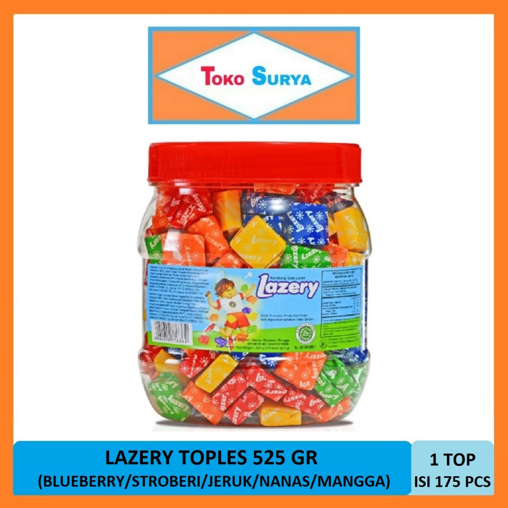 

Lazery Toples Permen Lunak Aneka Rasa Blueberry/Stroberi/Nenas/Jeruk/Mangga 525 Gr