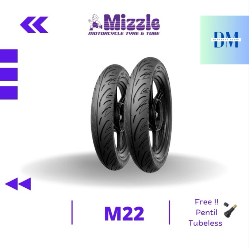 Produksi Terbaru Ban Motor Tubeless Mizzle M22 80/90 &amp; 90/90 Ring 14 Free Pentil