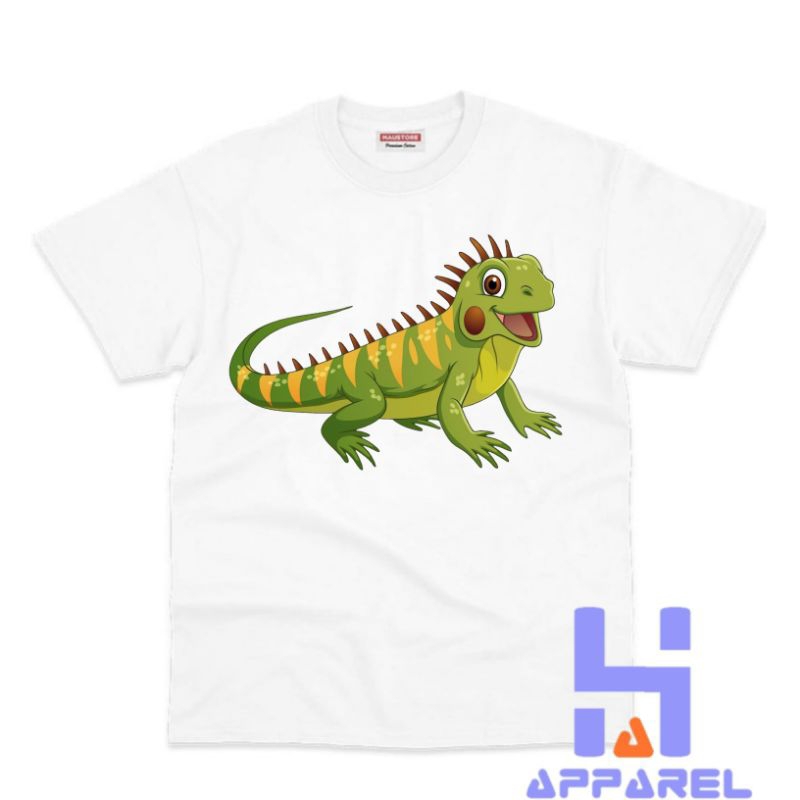 BAJU ANAK KAOS ANAK MOTIF HEWAN IGUANA